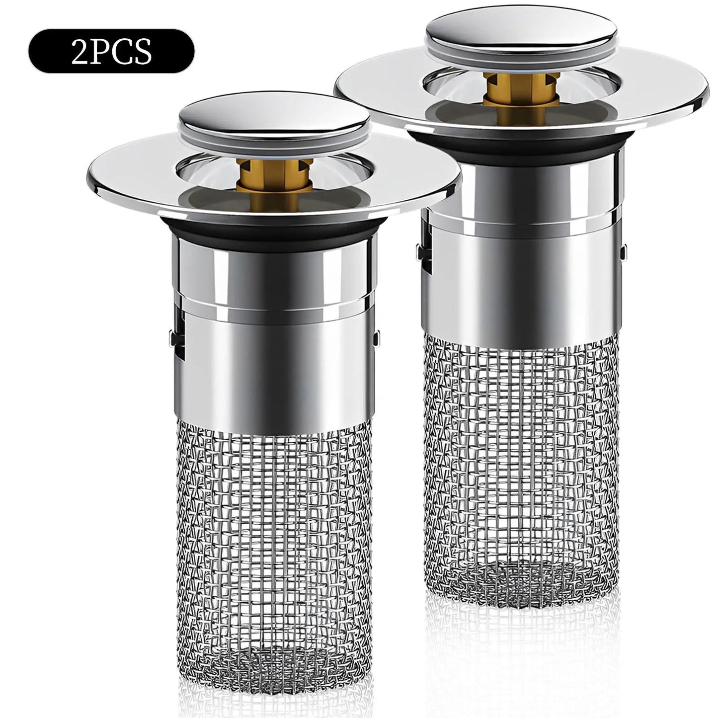 Stainless Steel Modern Rustproof Mesh Tub Drain Stopper with Bouncing Core & Brass Pop-Up Plug, High-Pressure Handheld Shower Head for Bathroom Home Supplies, Rustproof Drain Stoppers