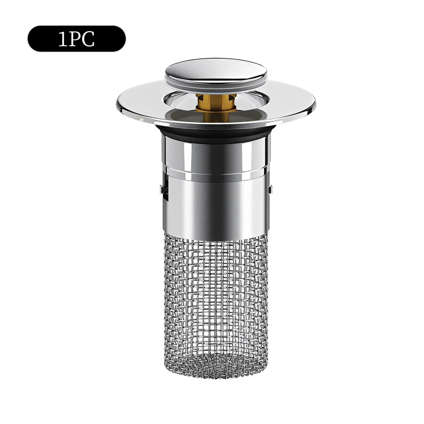 Stainless Steel Modern Rustproof Mesh Tub Drain Stopper with Bouncing Core & Brass Pop-Up Plug, High-Pressure Handheld Shower Head for Bathroom Home Supplies, Rustproof Drain Stoppers
