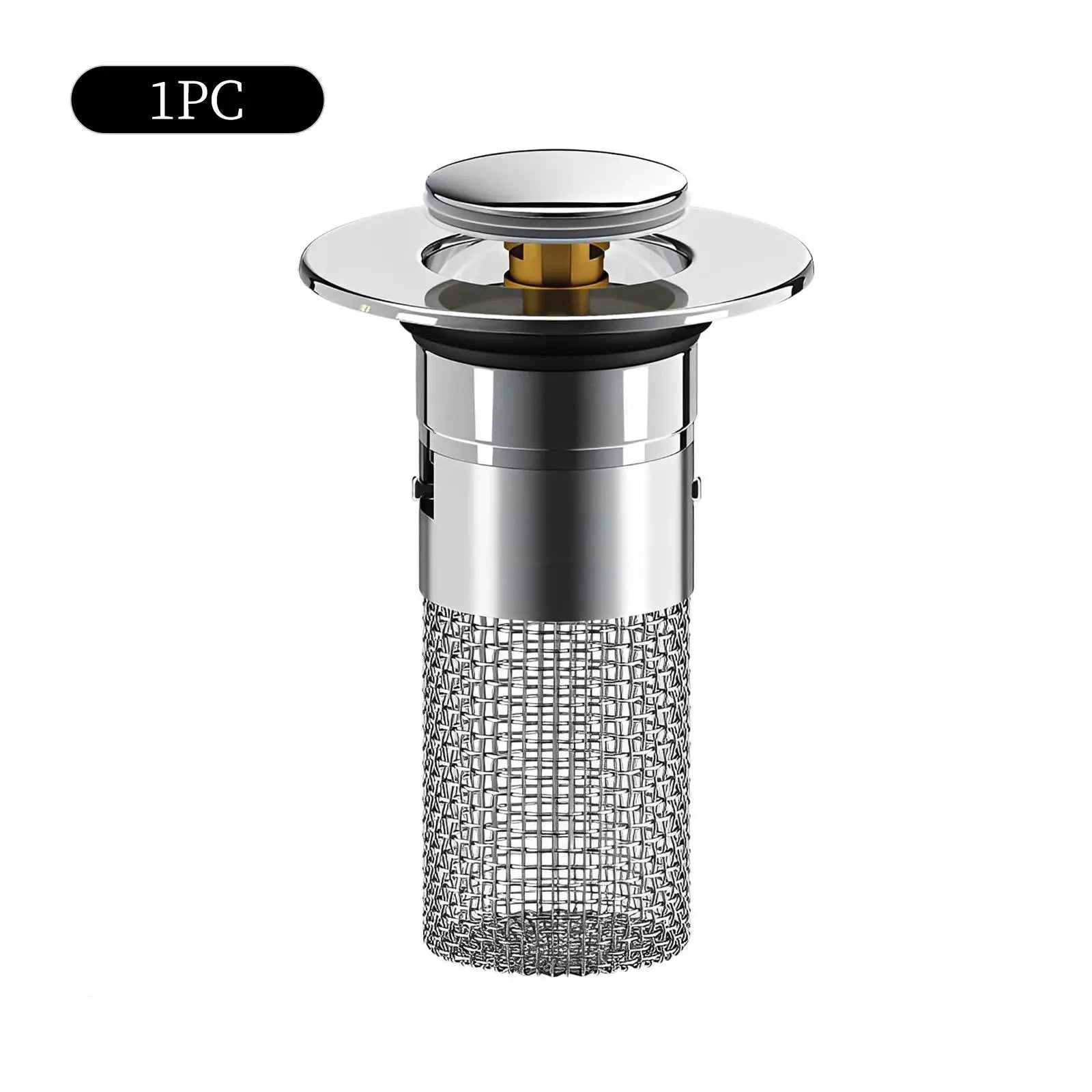 Stainless Steel Modern Rustproof Mesh Tub Drain Stopper with Bouncing Core & Brass Pop-Up Plug, High-Pressure Handheld Shower Head for Bathroom Home Supplies, Rustproof Drain Stoppers